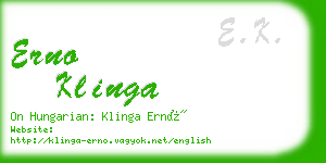 erno klinga business card